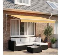 vidaXL Store à rallonge Sable 4 x 3 m – Polyester et aluminium