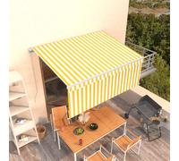 vidaXL Store manuel rétractable avec enrouleur 3,5x2,5 m jaune & blanc