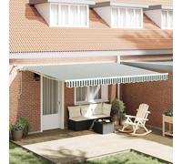 vidaXL, store enroulable, vert et blanc, 450 x 300 cm, polyester