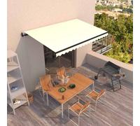 Auvent rétractable Tissu et Aluminium Ombre d'Extérieur de jardin Patio vidaXL v
