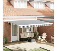 vidaXL Auvent rétractable 4,5x3 m Anthracite et Blanc Tissu & Aluminium