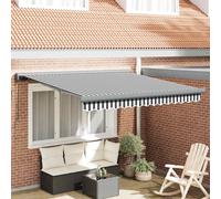 vidaXL Marquise rétractable 3 x 2,5 m Tissu et Aluminium Anthracite/Blanc