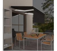 vidaXL Auvent automatique avec store LED Capteur de vent 3x2,5 m Anthracite