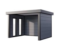 Auvent SINGOLO 3630 + 2 châssis fixes vitrées G sur toute la hauteur - Façade L.358 x l.298 cm - 10,7 m²