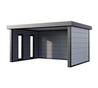 Auvent SINGOLO 4836 + 2 châssis fixes vitrées G sur toute la hauteur - Façade L.478 x l.358 cm - 17,1 m²