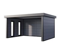 Auvent SINGOLO 4836 + 2 châssis fixes vitrées G sur toute la hauteur - Façade L.478 x l.358 cm - 17,1 m²