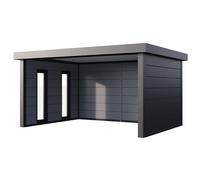 Auvent SINGOLO 4836 + 2 châssis fixes vitrées G sur toute la hauteur - Façade L.478 x l.358 cm - 17,1 m²
