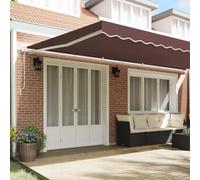 Auvent solaire rétractable automatique marron 600 x 300 cm | Aluminium autoportant, télécommande, réglable, pour terrasse, balcon