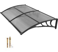Auvent SucceBuy pour porte d'entrée, 965 x 1987 mm, design incurvé, toit avec système de drainage et support ABS, protection contre la pluie, la neige et le soleil, toit en polycarbonate pour véranda 