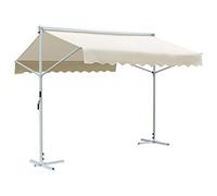 Auvent sur Pied 3x3 m crème, Store de terrasse autoportant en Acier avec revêtement Polyester PU résistant aux UV, idéal pour Balcon, Jardin, Patio, Restaurant ou café.
