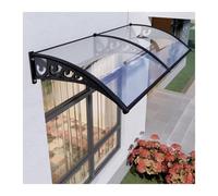 Auvent Transparent pour Porche, Taille Multi Transparente de Cadre Noir Pluie Soleil d'auvent Porte Polycarbonate