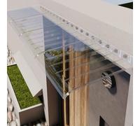 Auvent transparent pour porte d'entrée et terrasse 50 x 250 cm Abri solaire extérieur e pour balcon porte Reurant & protection de fourrure