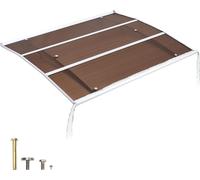 Auvent VEVOR pour porte d'entrée 120 x 100 cm, auvent en arc, toiture avec système de drainage et support ABS, protection contre la pluie, la neige et le soleil, auvent en polycarbonate pour véranda e