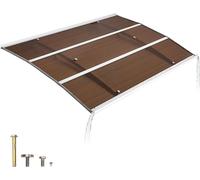 Auvent VEVOR pour porte d'entrée 150 x 100 cm, auvent en arc, auvent avec drainage et support métallique, protection contre la pluie, la neige et le soleil, auvent en polycarbonate pour véranda et ter