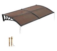 Auvent VEVOR pour porte d'entrée 965 x 1987 mm, auvent en arc simple, auvent simple avec système de drainage et fixation en ABS, protection contre la pluie, la neige et le soleil, porte en polycarbona