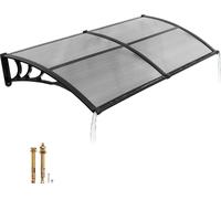Auvent VEVOR pour porte d'entrée, 965 x 1987 mm, auvent en arc, toiture avec système de drainage et support ABS, protection contre la pluie, la neige et le soleil, toit de porte en polycarbonate pour