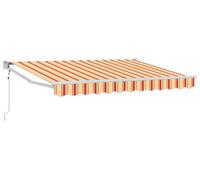 Auvent vidaXL jaune, orange et blanc, 2,5 x 2 m, en polyester et métal