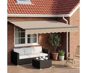 Auvente électrique rétractable vidaXL, beige et anthracite, 3,5 x 2,5 m