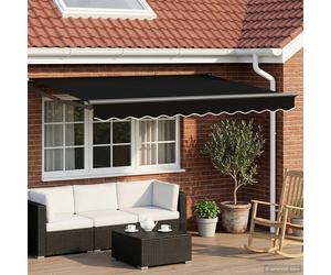 Auvente électrique rétractable vidaXL, noir, 3,5 x 2,5 m