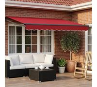 Auvente électrique rétractable vidaXL, rouge, 3,5 x 2,5 m