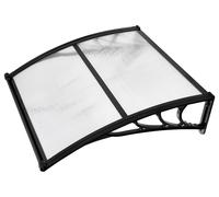 Auvents pour entrée de porte, 96,5 x 101,6 cm, auvents d'extérieur pour fenêtre de porte d'entrée avec système de drainage et support en ABS, protection contre la pluie, la neige et le soleil, auvent 