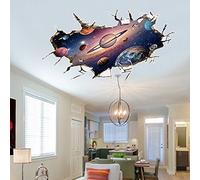 AUVS® 3D Amovibles Briser Le Mur Autocollant Vinyle Stickers Muraux/Mur Peintures, Art Autocollants Décorateur 9066B Sky Star (60x90cm)