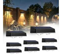 auvstar Applique Solaire Extérieur,lot de 8 Lumiere Solaire Exterieur Blanc Chaud IP65 Étanche,Fixation Magnétique et Fixation à vis pour Jardin Terrasse Camping-Car Caravane
