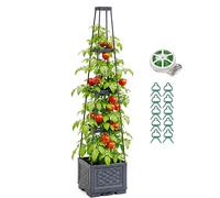 auvstar Surélevée avec Treillis,Tuteur Tomate avec Système de Drainage | Jardiniere Tomate,Protection du Système Racinaire Support Tomate,Treillis pour Plantes Grimpantes pour Plantes Grimpantes