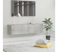 AUVYI Armoire TV, gris béton, 120 x 30 x 30 cm, en matériau dérivé du bois, meuble de rangement, meuble bas, table de chevet, cuisine, meuble mural, moderne, pour le salon