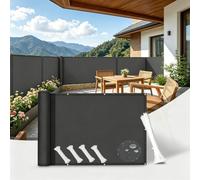 AUWUUA Balcon Brise Vue Anthracite 60x900cm Cache Vue Balcon Extérieur PES 220 g/m², Terrasse Paravent Couverture Paravent de Balcons avec Oeillets, Protection UV,Coupe-Vent et Imperméable