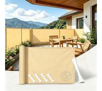 AUWUUA Balcon Brise Vue Jaune Sable 70x200cm Cache Vue Balcon Extérieur PES 220 g/m², Terrasse Paravent Couverture Paravent de Balcons avec Oeillets, Protection UV,Coupe-Vent et Imperméable