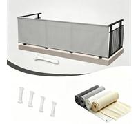 AUWUUA Brise Vue Balcon 80x150cm Toile de PES 220g/㎡ Protection UV Coupe-Vent et Imperméable Cache Vue Balcon avec Œillets, Écran Occultant Opaque pour Exterieur Terrasse et Jardin, Gris Clair