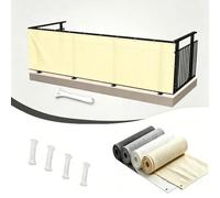 AUWUUA Brise Vue Balcon 80x150cm Toile de PES 220g/㎡ Protection UV Coupe-Vent et Imperméable Cache Vue Balcon avec Œillets, Écran Occultant Opaque pour Exterieur Terrasse et Jardin, Jaune
