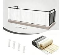 AUWUUA Brise Vue Balcon 80x150cm Toile de PES 220g/㎡ Protection UV Coupe-Vent et Imperméable Cache Vue Balcon avec Œillets, Écran Occultant Opaque pour Exterieur Terrasse et Jardin, Blanc