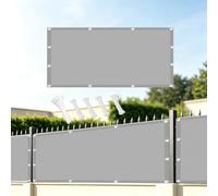 AUWUUA Brise Vue Balcon et Jardin 110x100cm Cache Brise Vue Occultant Extérieur Imperméable avec 220g/㎡ PES Protection Anti-UV Coupe-Vent Pare-Soleil Terrasse avec Attaches de câble, Gris Clair
