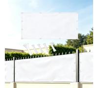 AUWUUA Brise Vue Balcon et Jardin 110x100cm Cache Brise Vue Occultant Extérieur Imperméable avec 220g/㎡ PES Protection Anti-UV Coupe-Vent Pare-Soleil Terrasse avec Attaches de câble, Blanc