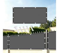 AUWUUA Brise Vue Balcon et Jardin 80x150cm Cache Brise Vue Occultant Extérieur Imperméable avec 220g/㎡ PES Protection Anti-UV Coupe-Vent Pare-Soleil Terrasse avec Attaches de câble, Anthracite