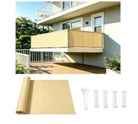AUWUUA Brise Vue Balcon Extérieur 80x150cm PES (220g/㎡) Opaque Vent Protection UV Brise Vue Terrasse avec œillets Cordons pour Exterieur Balcon Garde-Corps Clôture de Jardin Piscine, Jaune