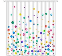 AUWUUA Rideau de Douche coloré 100 x 220 cm (L x H) à Pois Arc-en-Ciel Aquarelle, Anti-moisissure, en Polyester imperméable, pour Baignoire, décoration Moderne avec Crochets.