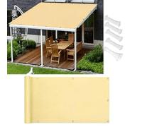 AUWUUA Voile d'ombrage 1.6x2.4m/160x240cm Toile d'ombrage Imperméable, Filet Ombrages, Protection Solaire en Tissu PES Parasol Extérieur Pare-Soleil pour Serre Patio Jardin Balcon, Jaune Sable