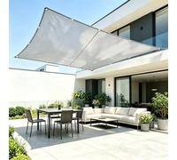 AUWUUA Voile d'ombrage avec œillets 2.4x8M/240x800cm Voiles Ombrages Imperméable Rectangulaire, Bâche Dombrages, Voiles Solaire, Pare-Soleil Jardin Balcon pour Terrasse Extérieur, Gris Clair
