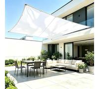 AUWUUA Voile d'ombrage avec œillets 3x3.3M/300x330cm Voiles Ombrages Imperméable Rectangulaire, Bâche Dombrages, Voiles Solaire, Pare-Soleil Jardin Balcon pour Terrasse Extérieur, Blanc