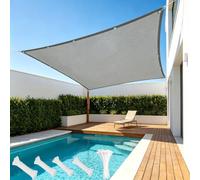 AUWUUA Voile d'ombrage Imperméable Rectangulaire 1.5x4M Toile Solaire Voile, Toile Ombrage UV Protection avec Œillets, Résistant aux Intempéries et Durable pour Jardin Terrasse Balcon, Gris Clair