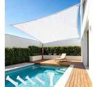 AUWUUA Voile d'ombrage Imperméable Rectangulaire 1.6x8.2M Toile Solaire Voile, Toile Ombrage UV Protection avec Œillets, Résistant aux Intempéries et Durable pour Jardin Terrasse Balcon, Blanc