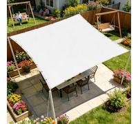 AUWUUA Voile d'ombrage Imperméable Rectangulaire 6x6.5m Bache Ombrages Toiles D'ombrages Filet Ombrages PES 220g/m² Protection UV 98% avec Œillets pour Terrasse Jardin Extérieur, Blanc