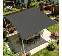 AUWUUA Voile D'ombrage Rectangulaire 1x1.5m Imperméable Toile ombrage Extérieur, PES 220g/㎡ avec 98% Protection UV avec Oeillets Cordons pour Jardin Terrasse Pergola Camping, Gris Foncé