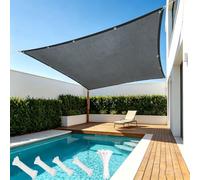 AUWUUA Voile d'ombrage Rectangulaire 3x2.5M Toile Ombrage Exterieur, Voile d'ombrage Jardin Imperméable, Polyester PES avec 95% Protection UV pour Pergola Terrasse Piscine Serre, Anthracite