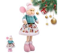 Aux Gnomes De Noël Décorative Statuette Décorative Nain Festif Rétractable | Peluche Gnome de Noël Pour Chambre à Coucher Salon Cuisine Espace Intérieur Grand-mère de télescopique rose et bleue
