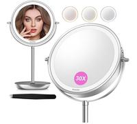 Auxmir 8 Pouces Miroir Grossissant Lumineux 30X/X Double Face Miroir Grossissant sur Pied Mirroir Maquillage Lumi MIROIR ELECTRIQUE