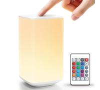 Auxmir Lampe de Chevet Tactile, Veilleuse Bébé LED avec 256 Couleurs RVB Réglables, Lampe de Nuit avec Minuteur, Rechargeable USB 4000mAh pour Enfant, Crée Ambiance, Chambre Salon Camping